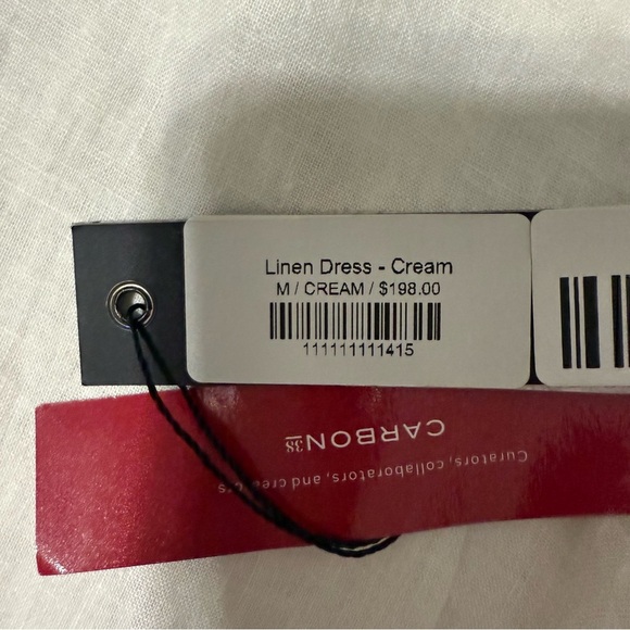 New Carbon38 Linen Blend Maxi Dress Women’s Medium Sleeveless Cream - Picture 4 of 10